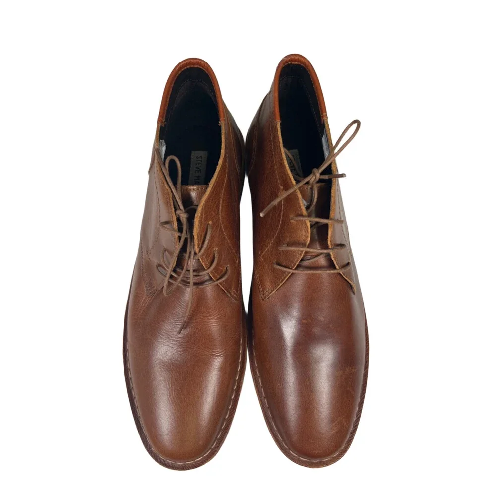 Steve Madden Men's Brown Leather Harken Ankle Chukka Boots - 13